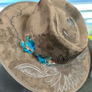Cocoa Brown Gamusa Hat-one of a kind design